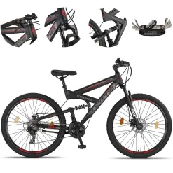 Rower Górski 27,5 MTB Damski Męski Cyngle Tarcze Amortyzacja Dzwonek Stopka