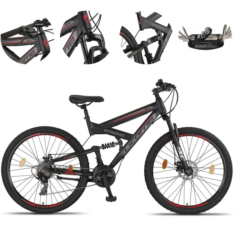 Rower Górski 27,5 MTB Damski Męski Cyngle Tarcze Amortyzacja Dzwonek Stopka