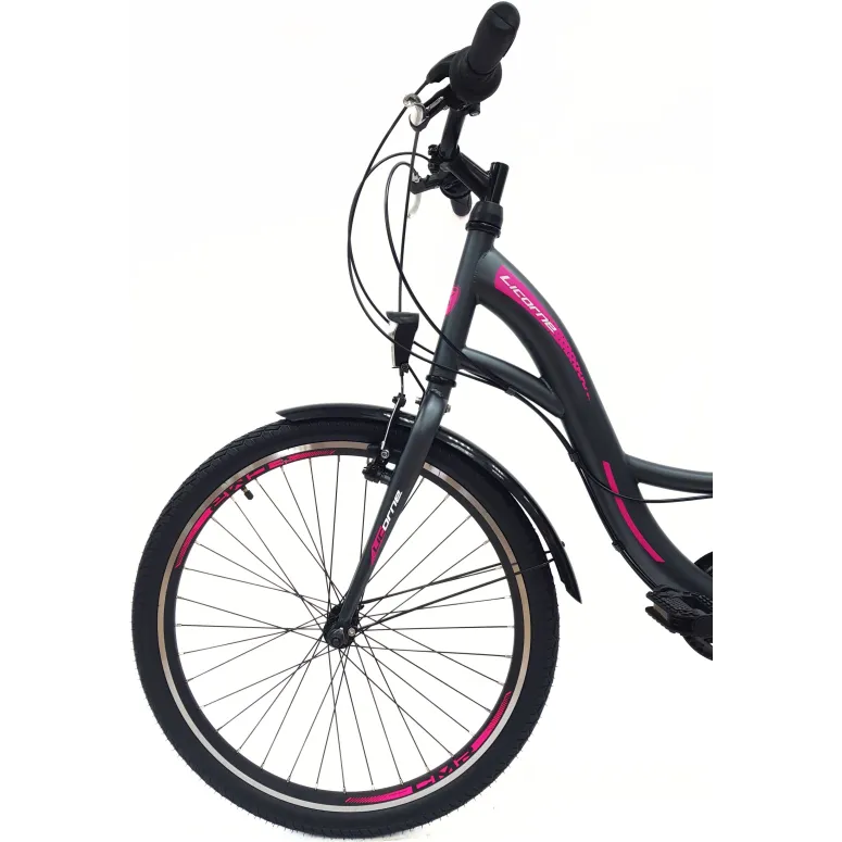 Rower Miejski Dziewczęcy 24 Uniwersalny Revo Oświetlenie Bagażnik Odblaski