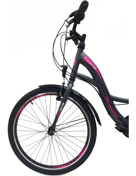 Rower Miejski Dziewczęcy 24 Uniwersalny Revo Oświetlenie Bagażnik Odblaski