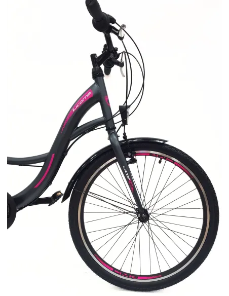 Rower Miejski Dziewczęcy 24 Uniwersalny Revo Oświetlenie Bagażnik Odblaski