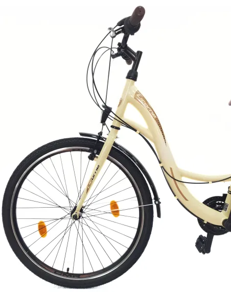 Rower Miejski Dziewczęcy 26 Revo Światła Stopka Błotniki Dzwonek Bagażnik