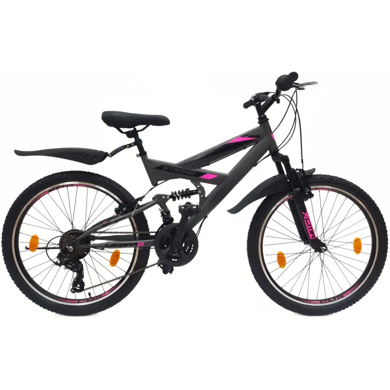 Rower Dziewczęcy Górski 24 MTB Amortyzacja Stopka Dzwonek Błotniki Odblaski