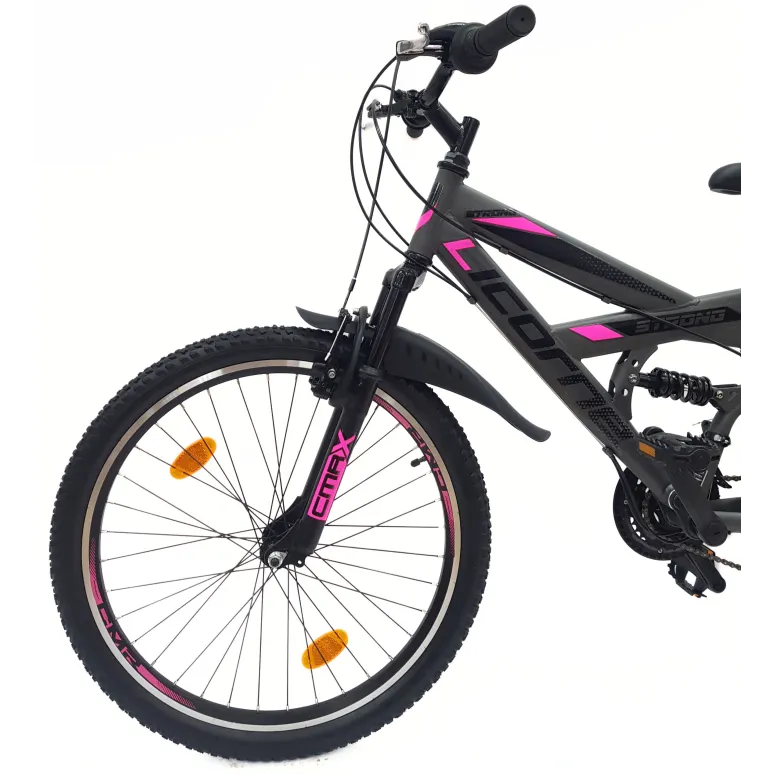 Rower Dziewczęcy Górski 24 MTB Amortyzacja Stopka Dzwonek Błotniki Odblaski