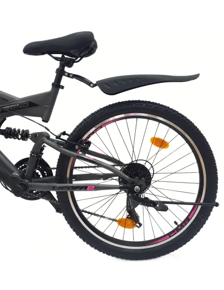 Rower Dziewczęcy Górski 24 MTB Amortyzacja Stopka Dzwonek Błotniki Odblaski