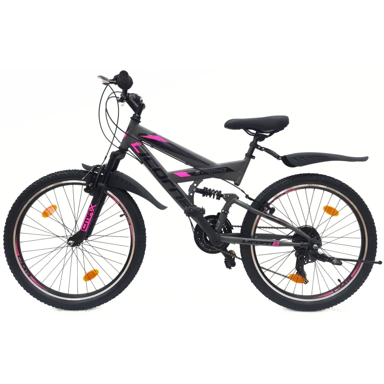 Rower Dziewczęcy Górski 24 MTB Amortyzacja Stopka Dzwonek Błotniki Odblaski