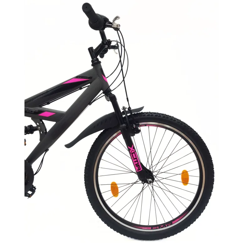 Rower Dziewczęcy Górski 24 MTB Amortyzacja Stopka Dzwonek Błotniki Odblaski