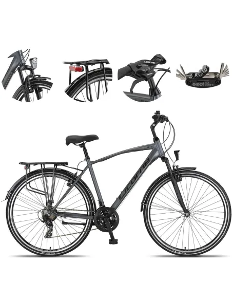 Rower Trekkingowy 28 Stal Męski Cyngle Dzwonek Błotniki Bagażnik Światła