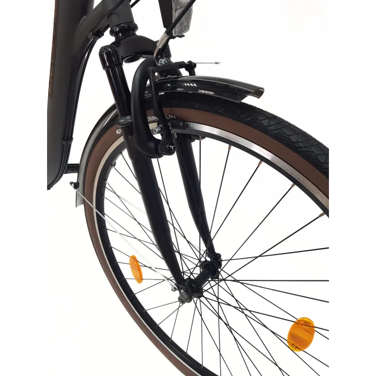 Rower Miejski Damski 28 Revoshift Dzwonek Światła Stopka Bagażnik Odblaski