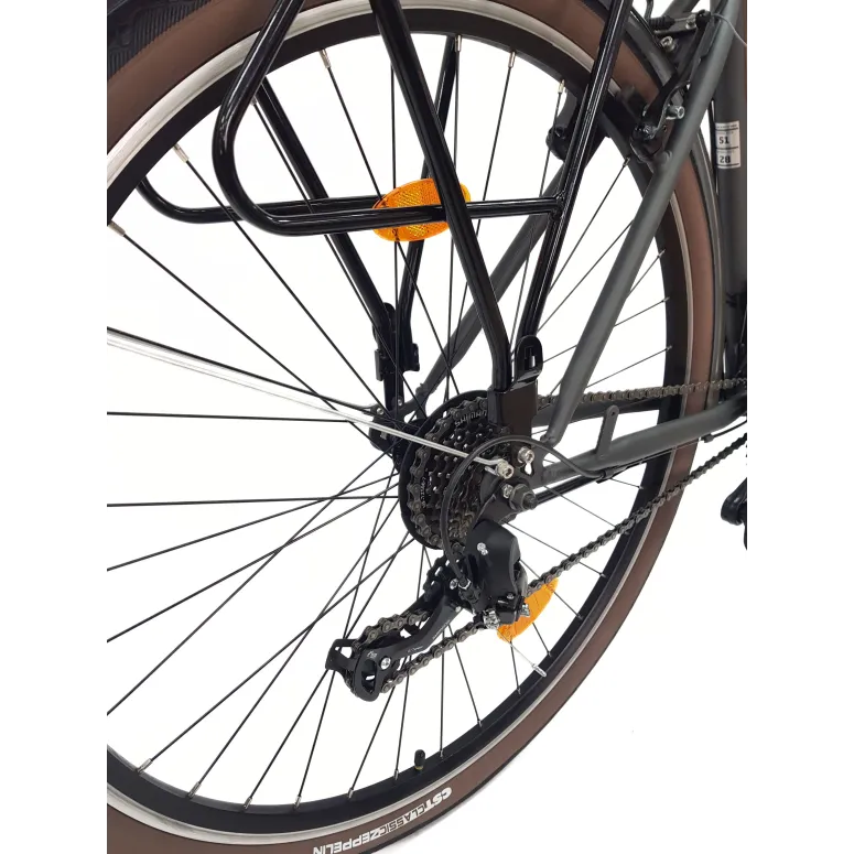 Rower Miejski Damski 28 Revoshift Dzwonek Światła Stopka Bagażnik Odblaski