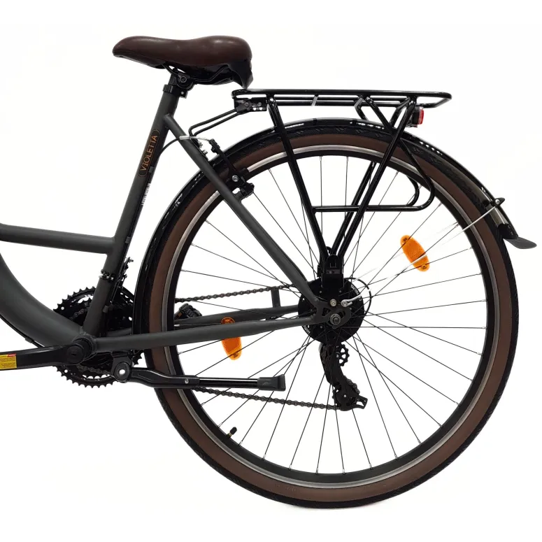 Rower Miejski Damski 28 Revoshift Dzwonek Światła Stopka Bagażnik Odblaski