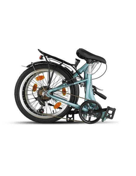 Rower Składany Miejski 20 Damski Męski Składak ALU 6 Bieg Bagażnik Światła