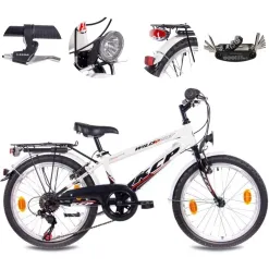 Rower Miejski 20 Stal Dziecięcy Błotniki Bagażnik Oświetlenie Dynamo Stopka