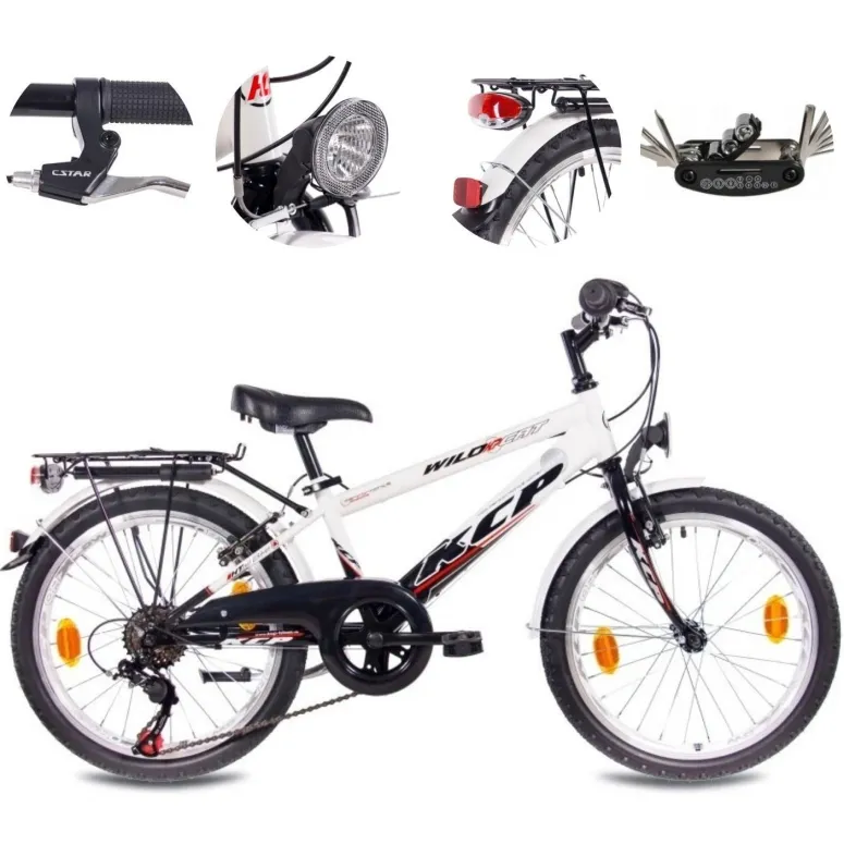 Rower Miejski 20 Stal Dziecięcy Błotniki Bagażnik Oświetlenie Dynamo Stopka