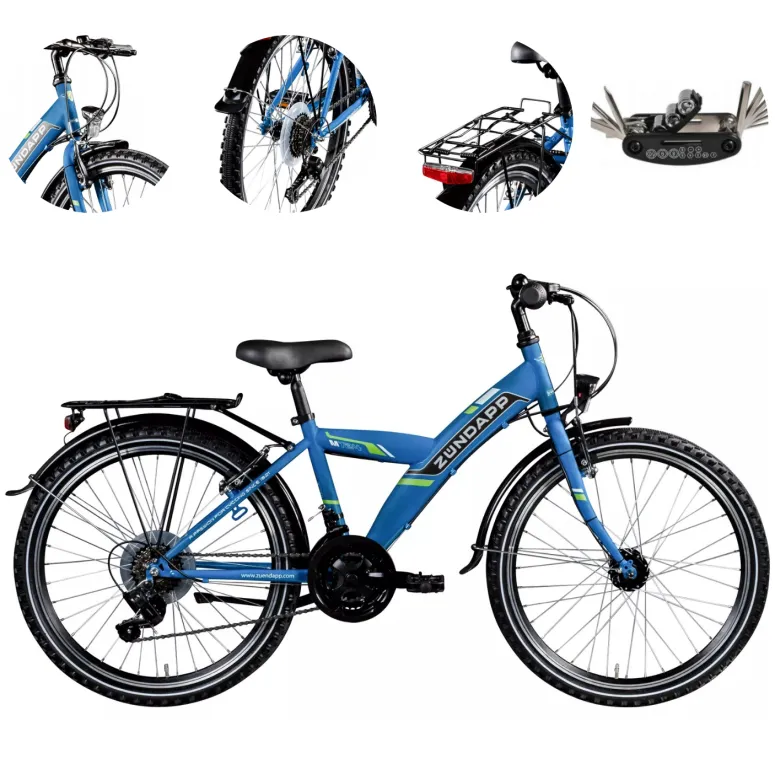 Rower Dziecięcy Górski 24 Młodzieżowy Bagażnik Dynamo Światła Dzwonek Stopka
