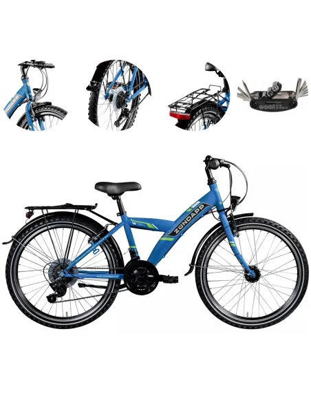 Rower Dziecięcy Górski 24 Młodzieżowy Bagażnik Dynamo Światła Dzwonek Stopka
