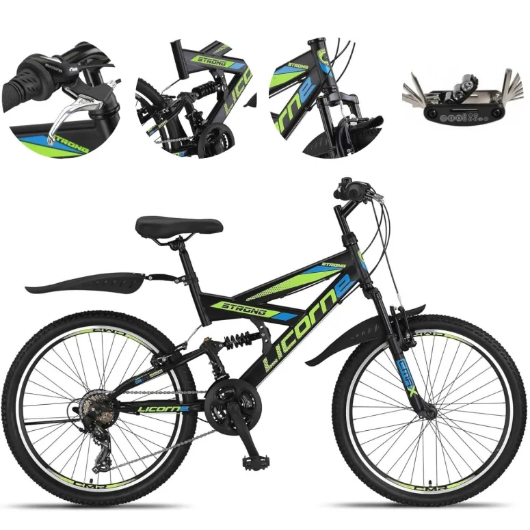 Rower Górski Dziecięcy 24 MTB Błotniki Dzwonek Odblaski Pełna Amortyzacja