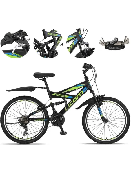 Rower Górski Dziecięcy 24 MTB Błotniki Dzwonek Odblaski Pełna Amortyzacja