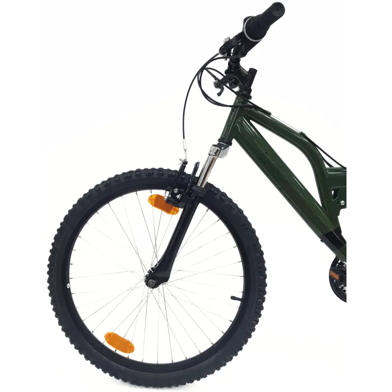 Rower Górski Dziecięcy 24 Stalowy MTB Amortyzacja Micro Odblaski Dzwonek