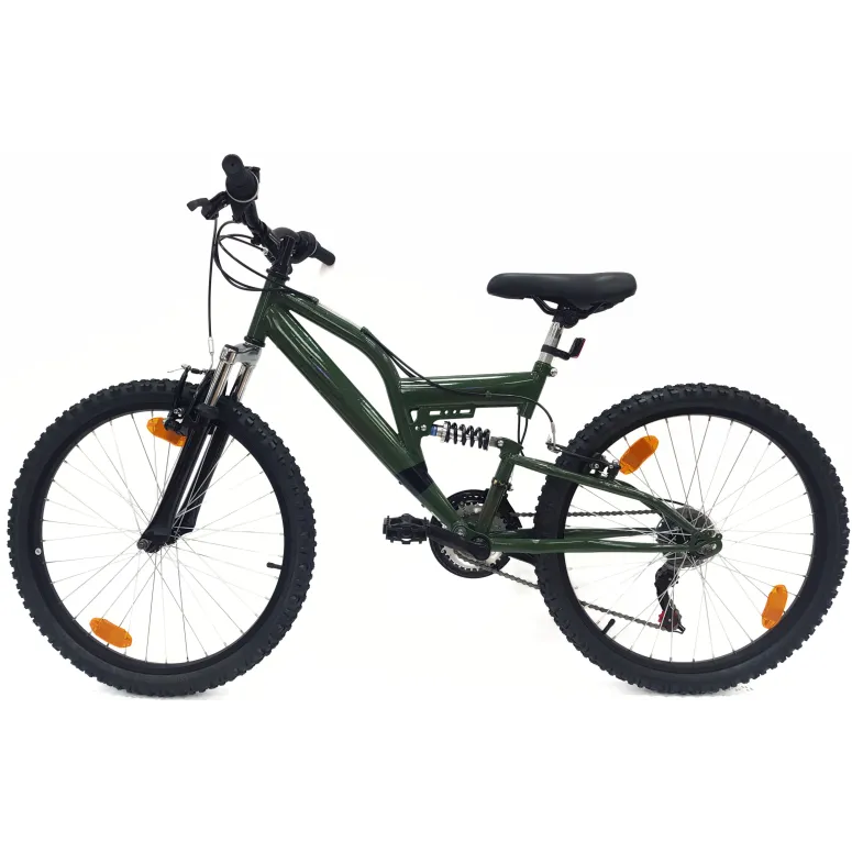 Rower Górski Dziecięcy 24 Stalowy MTB Amortyzacja Micro Odblaski Dzwonek