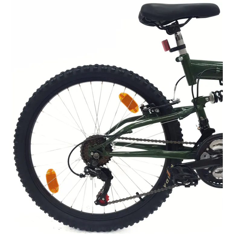 Rower Górski Dziecięcy 24 Stalowy MTB Amortyzacja Micro Odblaski Dzwonek