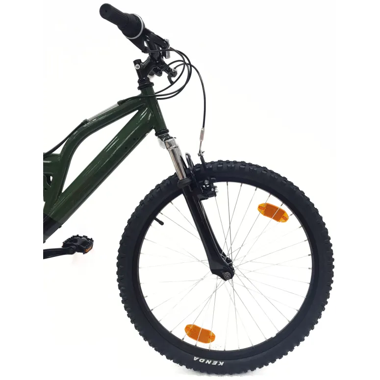 Rower Górski Dziecięcy 24 Stalowy MTB Amortyzacja Micro Odblaski Dzwonek