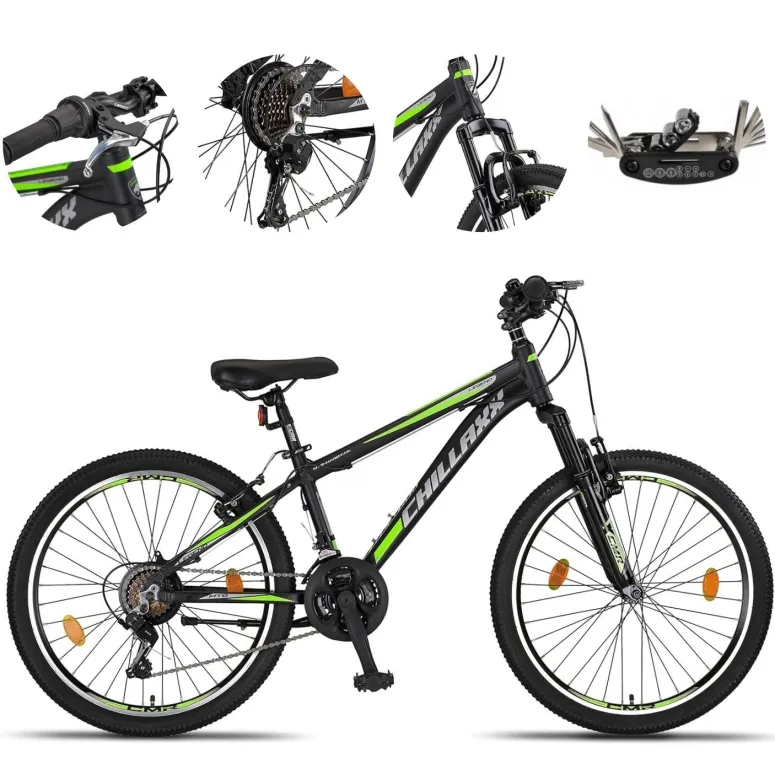 Rower Górski Dziecięcy 24 Aluminium MTB Hardtail Revoshift Dzwonek Odblaski