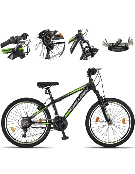 Rower Górski Dziecięcy 24 Aluminium MTB Hardtail Revoshift Dzwonek Odblaski