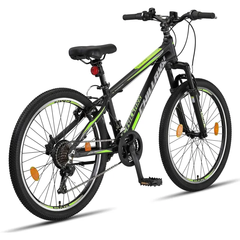 Rower Górski Dziecięcy 24 Aluminium MTB Hardtail Revoshift Dzwonek Odblaski