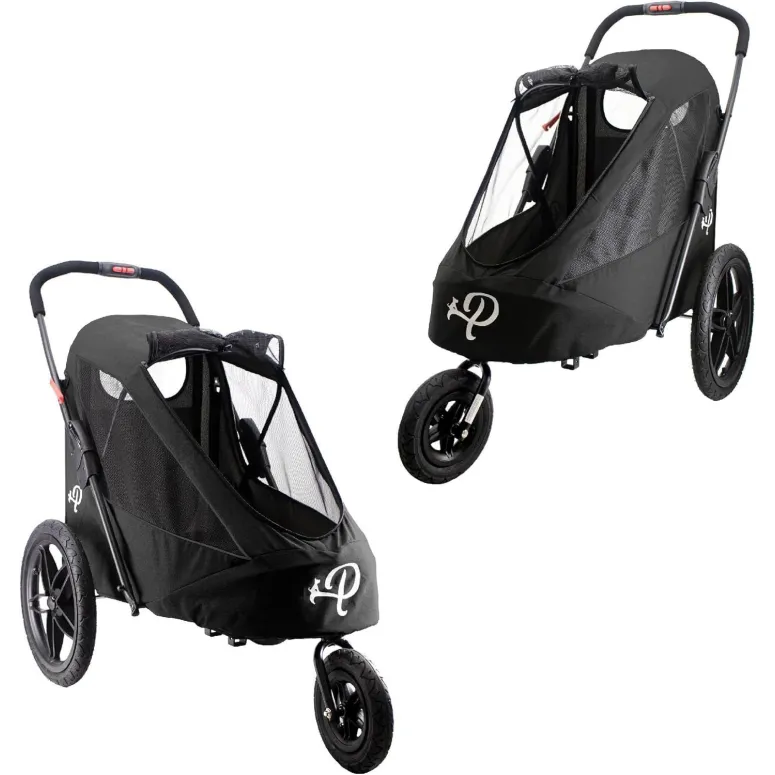 Przyczepka Rowerowa Zwierzęca Dla Psa PETIQUE Breeze Czarna Składana 30kg