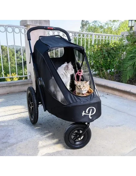 Przyczepka Rowerowa Zwierzęca Dla Psa PETIQUE Breeze Czarna Składana 30kg