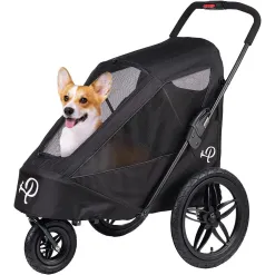 Przyczepka Rowerowa Zwierzęca Dla Psa PETIQUE Breeze Czarna Składana 30kg