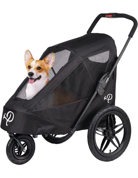 Przyczepka Rowerowa Zwierzęca Dla Psa PETIQUE Breeze Czarna Składana 30kg