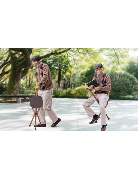 Laska Składana Z Siedziskiem Męska Dla Seniora Lingthin Regulowana 120kg