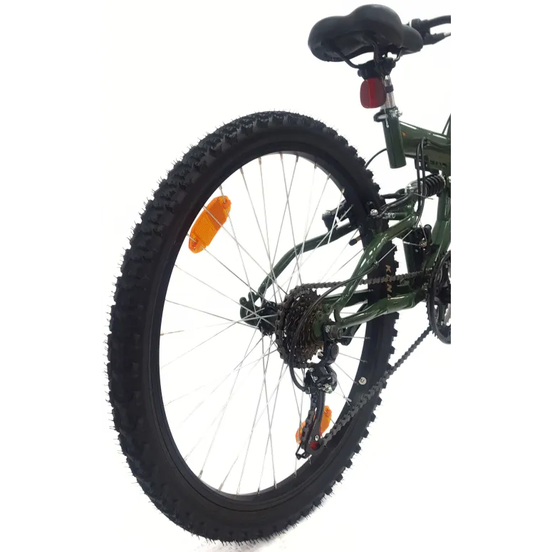 Rower Górski Dziecięcy 24 MTB Dzwonek 18 Biegów Uniwersalny Góral V-brake