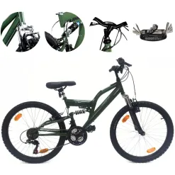 Rower Górski Dziecięcy 24 MTB Dzwonek 18 Biegów Uniwersalny Góral V-brake