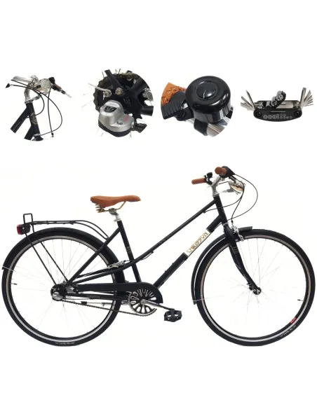 Rower Miejski 28 Stal Damski Vintage Nexus Stopka Bagażnik Błotniki Światła