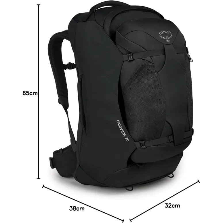 Plecak Turystyczny Dwuczęściowy Osprey Fairview Wygodny Lekki Czarny 70 L - 5