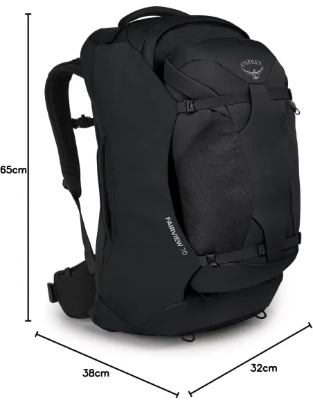 Plecak Turystyczny Dwuczęściowy Osprey Fairview Wygodny Lekki Czarny 70 L - 5