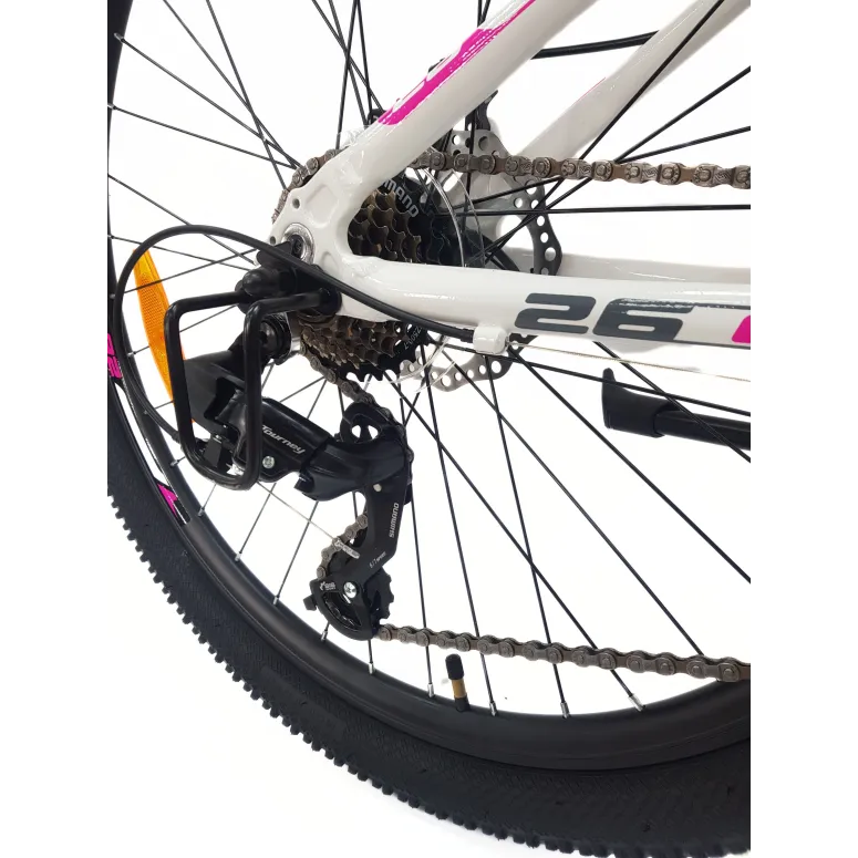 Rower Górski Damski 26 Alu MTB Młodzieżowy Tarcze Revo Amortyzacja Dzwonek