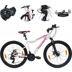 Rower Górski Damski 26 Alu MTB Młodzieżowy Tarcze Revo Amortyzacja Dzwonek