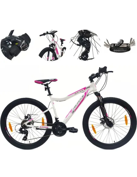 Rower Górski Damski 26 Alu MTB Młodzieżowy Tarcze Revo Amortyzacja Dzwonek