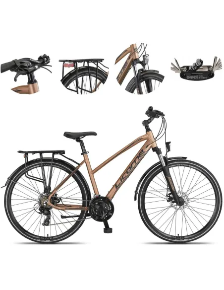 Rower Trekkingowy Damski 28 Rekreacyjny Bagażnik Oświetlenie Stopka Dzwonek