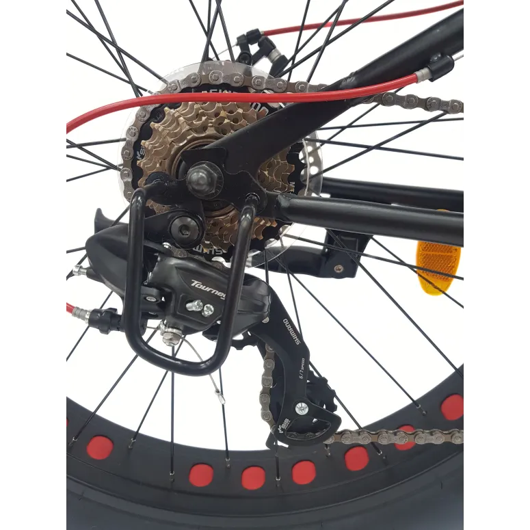 Rower Młodzieżowy Fatbike 26 Stal Unisex 7 Biegów Tarcze Cyngle Odblaski