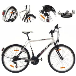 Rower Miejski 26 Stal Męski Revo Światła Dynamo Stopka Odblaski Błotniki