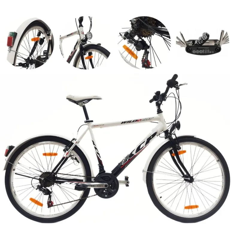 Rower Miejski 26 Stal Męski Revo Światła Dynamo Stopka Odblaski Błotniki