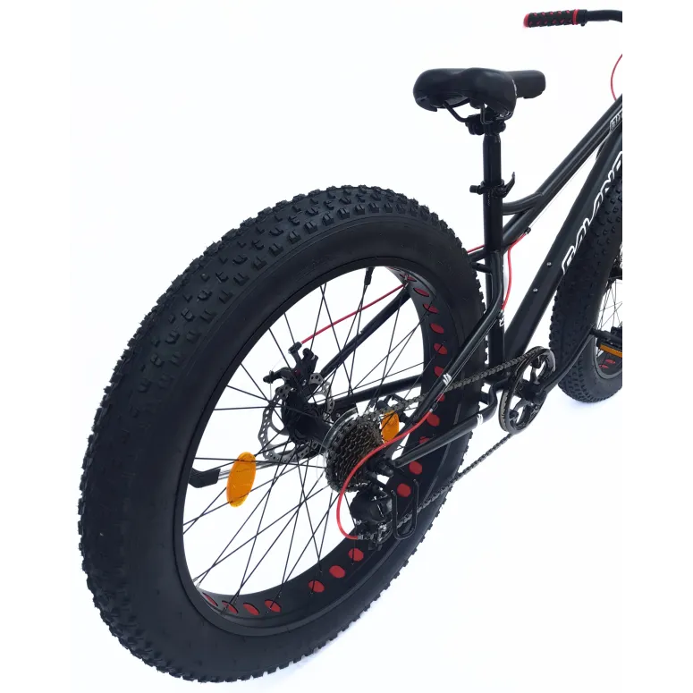 Rower Młodzieżowy Fatbike 26 Stal Unisex 7 Biegów Tarcze Cyngle Odblaski