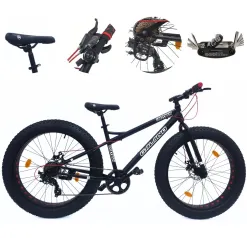 Rower Młodzieżowy Fatbike 26 Stal Unisex 7 Biegów Tarcze Cyngle Odblaski