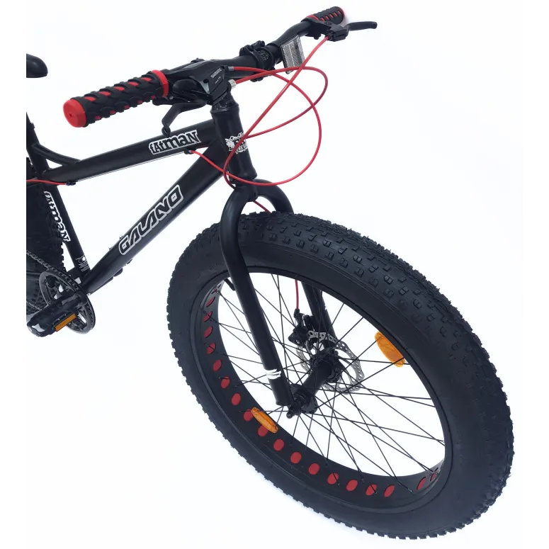 Rower Młodzieżowy Fatbike 26 Stal Unisex 7 Biegów Tarcze Cyngle Odblaski