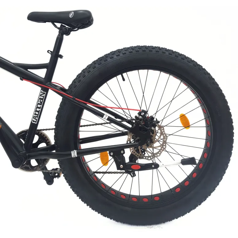 Rower Młodzieżowy Fatbike 26 Stal Unisex 7 Biegów Tarcze Cyngle Odblaski